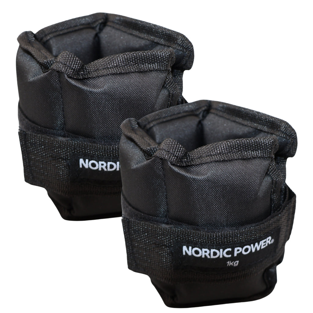Fotledsvikter 1 kg. Set, svarta Oxford, 2 st - NORDIC POWER