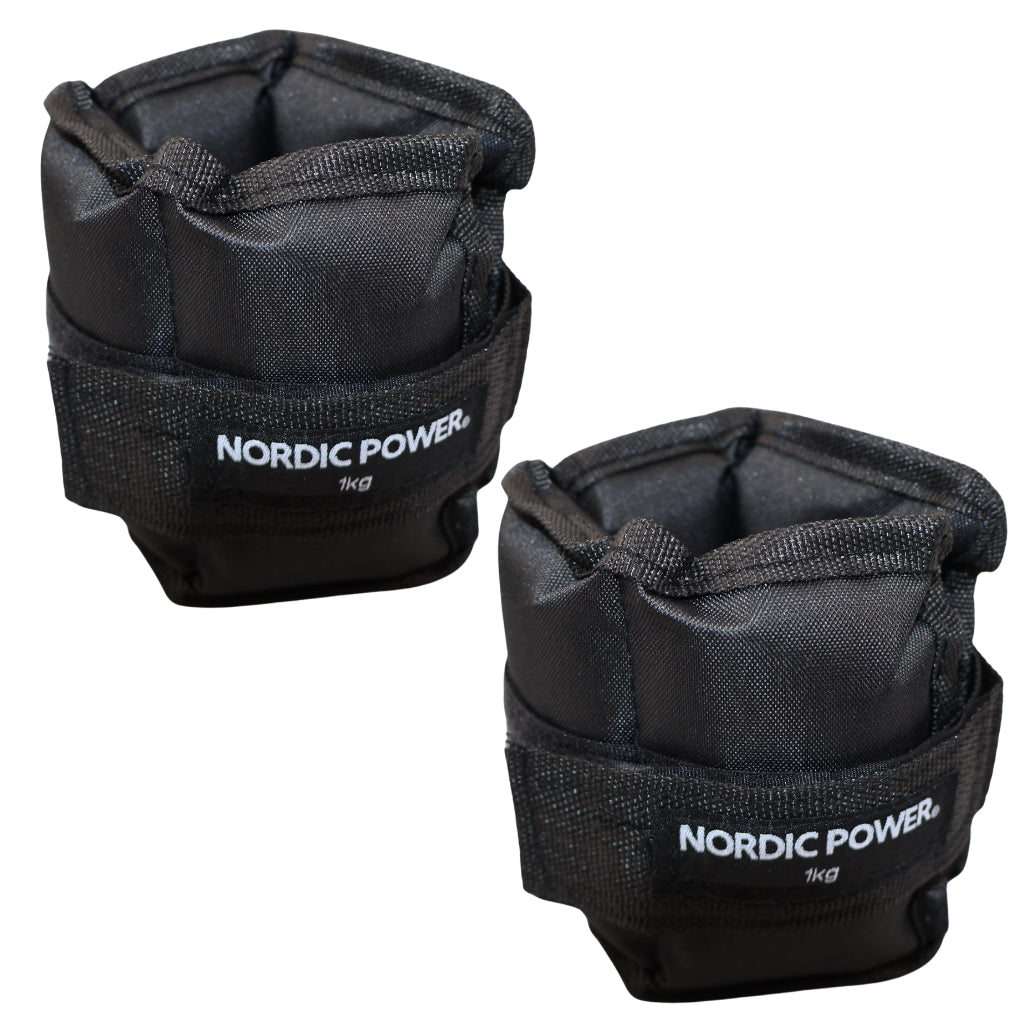 Fotledsvikter 1 kg. Set, svarta Oxford, 2 st - NORDIC POWER