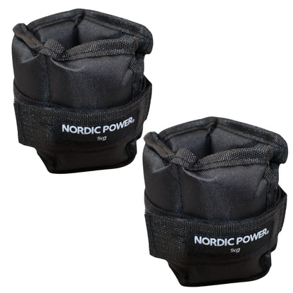 Fotledsvikter 1 kg. Set, svarta Oxford, 2 st - NORDIC POWER