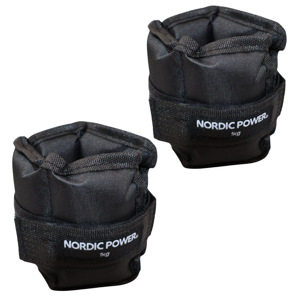 Fotledsvikter 1 kg. Set, svarta Oxford, 2 st - NORDIC POWER