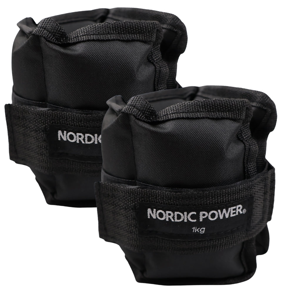 Fotledsvikter 1 kg. Set, svarta Oxford, 2 st - NORDIC POWER