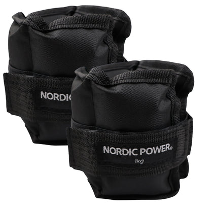 Fotledsvikter 1 kg. Set, svarta Oxford, 2 st - NORDIC POWER