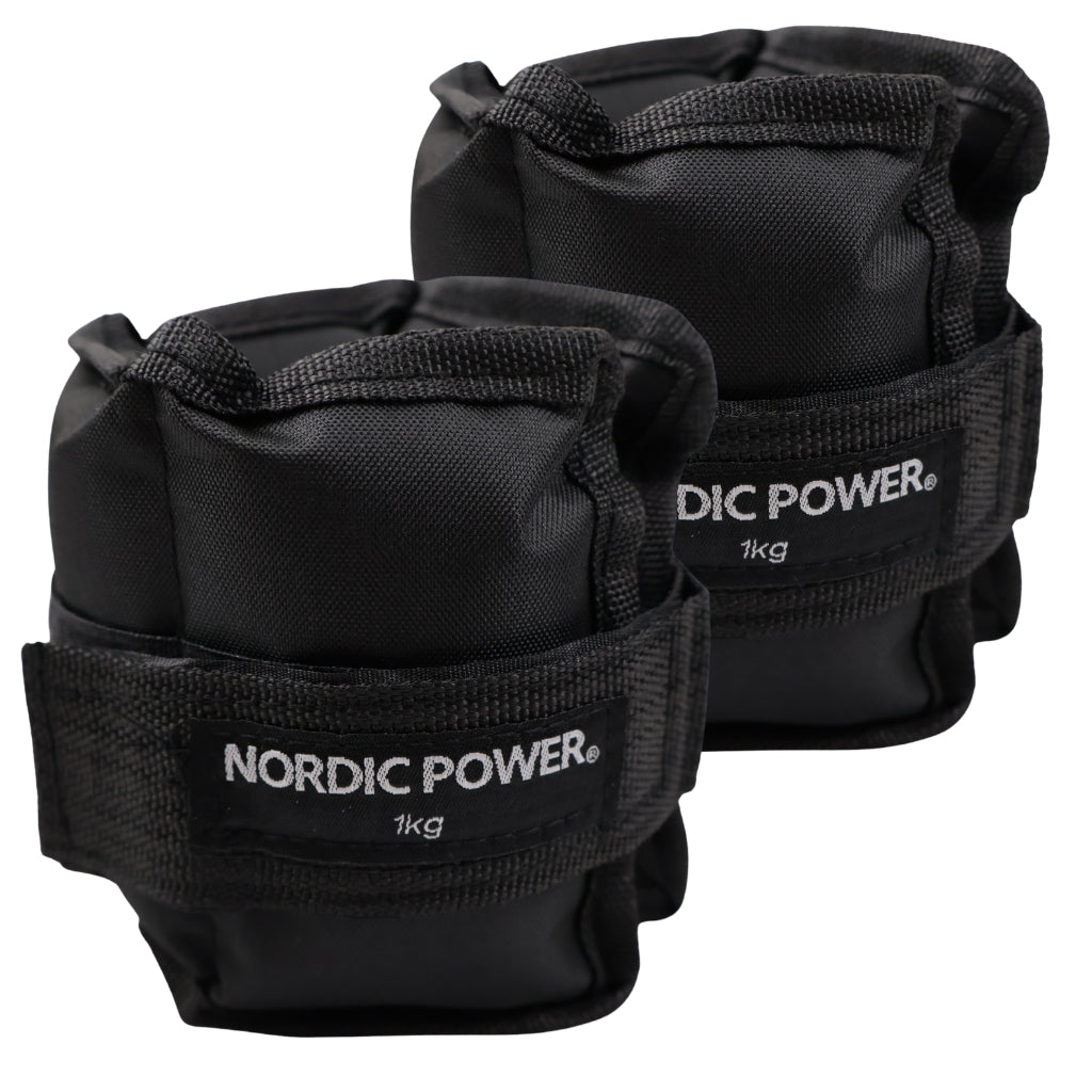 Fotledsvikter 1 kg. Set, svarta Oxford, 2 st - NORDIC POWER