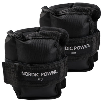 Fotledsvikter 1 kg. Set, svarta Oxford, 2 st - NORDIC POWER