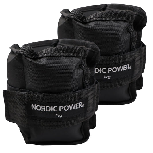 Fotledsvikter 1 kg. Set, svarta Oxford, 2 st - NORDIC POWER