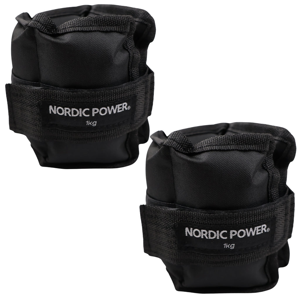 Fotledsvikter 1 kg. Set, svarta Oxford, 2 st - NORDIC POWER
