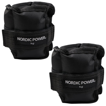 Fotledsvikter 1 kg. Set, svarta Oxford, 2 st - NORDIC POWER