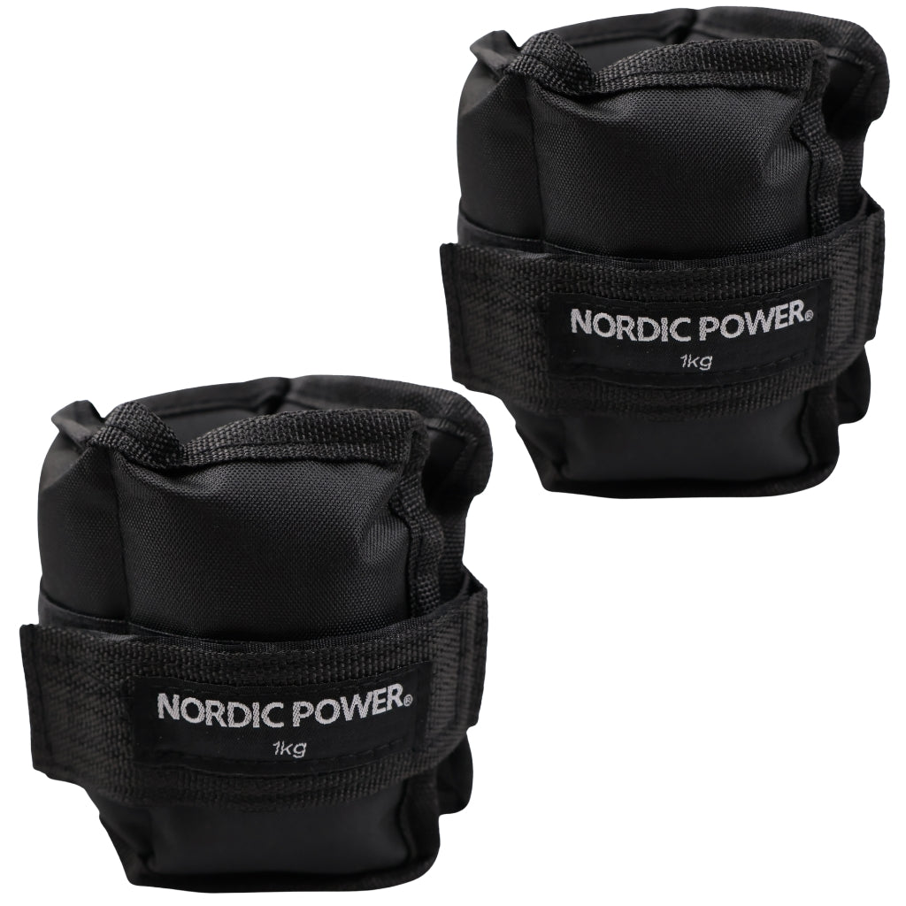 Fotledsvikter 1 kg. Set, svarta Oxford, 2 st - NORDIC POWER