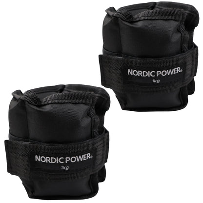 Fotledsvikter 1 kg. Set, svarta Oxford, 2 st - NORDIC POWER