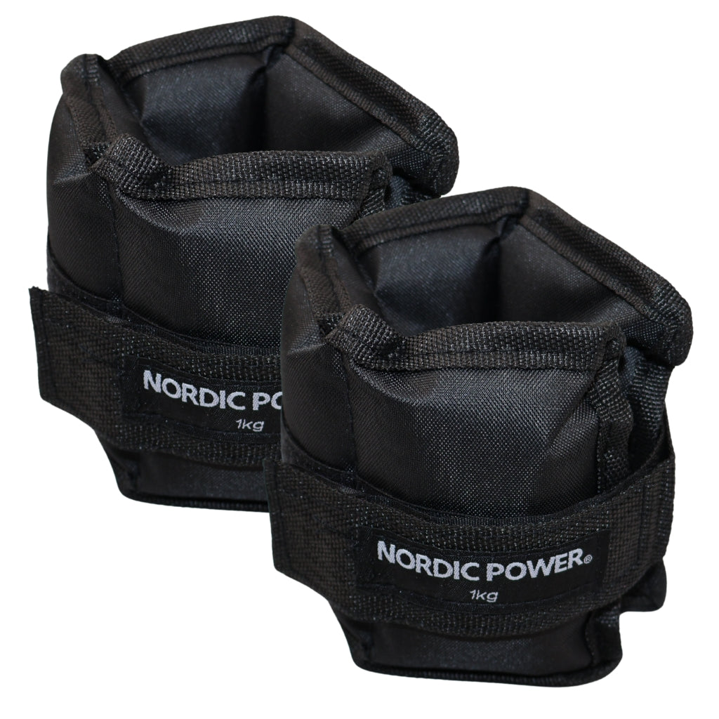 Fotledsvikter 1 kg. Set, svarta Oxford, 2 st - NORDIC POWER