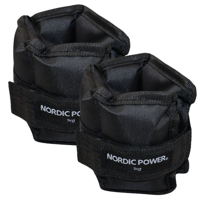 Fotledsvikter 1 kg. Set, svarta Oxford, 2 st - NORDIC POWER