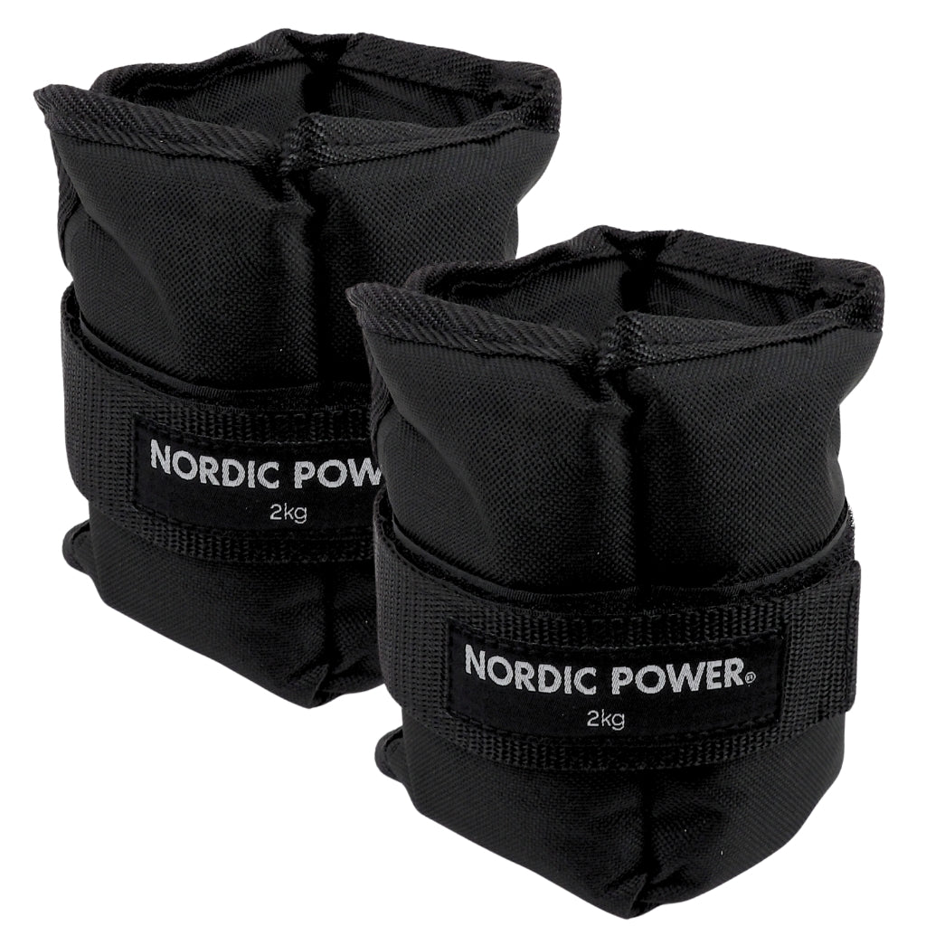 Fotledsvikter 2 kg. Set, svarta Oxford, 2 st - NORDIC POWER 