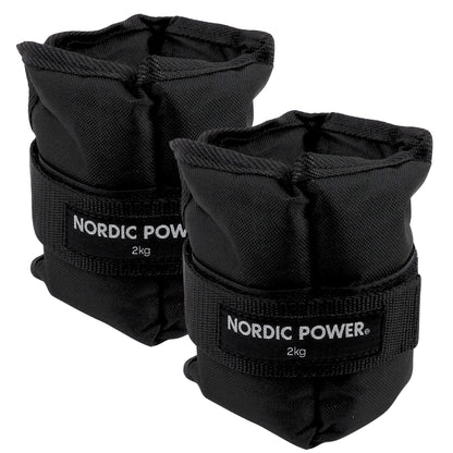 Fotledsvikter 2 kg. Set, svarta Oxford, 2 st - NORDIC POWER 