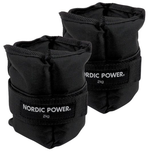 Fotledsvikter 2 kg. Set, svarta Oxford, 2 st - NORDIC POWER 