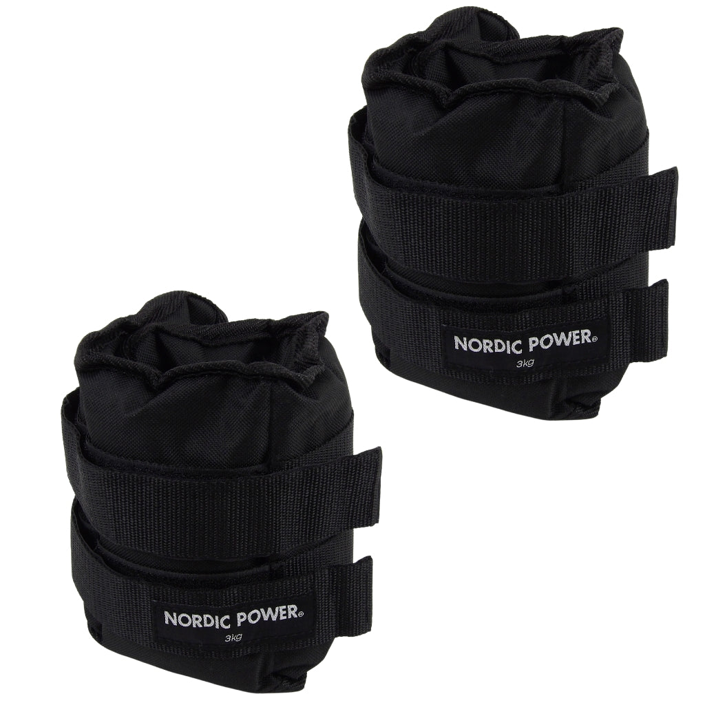 Fotledsvikter 3 kg. Set, svarta Oxford, 2 st - NORDIC POWER