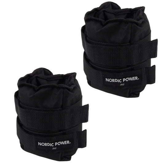 Fotledsvikter 3 kg. Set, svarta Oxford, 2 st - NORDIC POWER