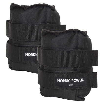 Fotledsvikter 3 kg. Set, svarta Oxford, 2 st - NORDIC POWER