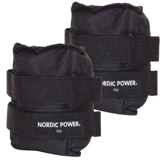 Fotledsvikter 3 kg. Set, svarta Oxford, 2 st - NORDIC POWER