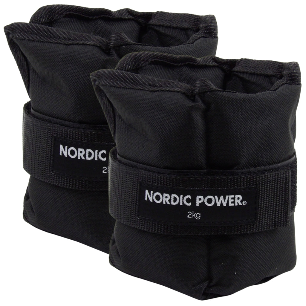Fotledsvikter 2 kg. Set, svarta Oxford, 2 st - NORDIC POWER 