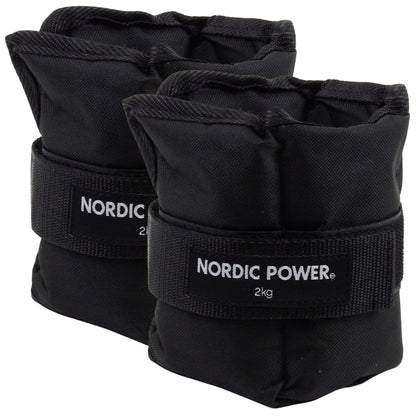 Fotledsvikter 2 kg. Set, svarta Oxford, 2 st - NORDIC POWER 