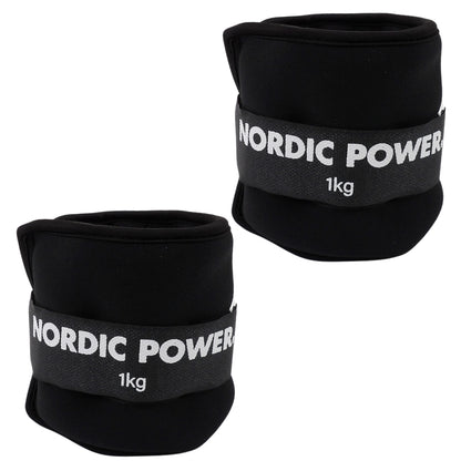 Fotledsvikter 1 kg. Set, svart neopren, 2 st - NORDIC POWER