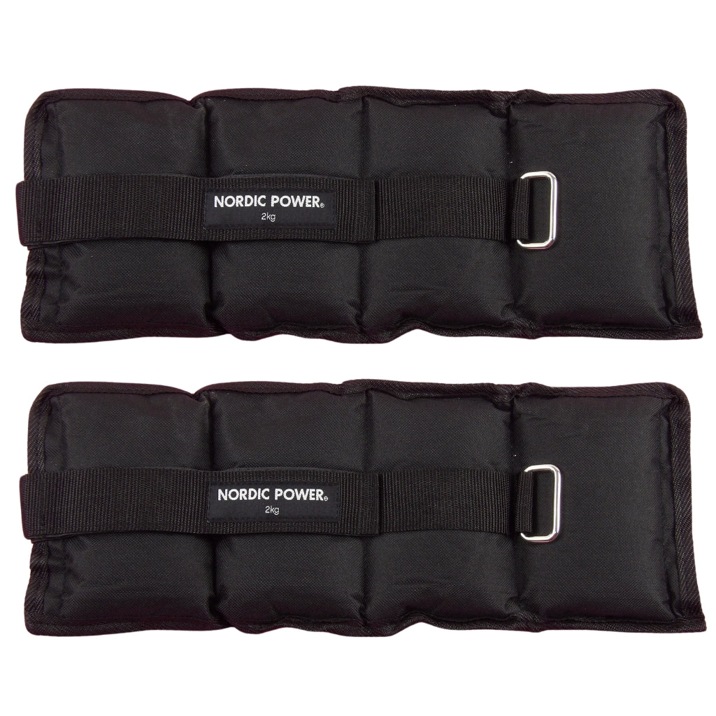 Fotledsvikter 2 kg. Set, svarta Oxford, 2 st - NORDIC POWER 