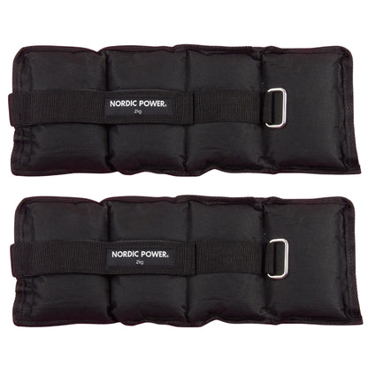 Fotledsvikter 2 kg. Set, svarta Oxford, 2 st - NORDIC POWER 
