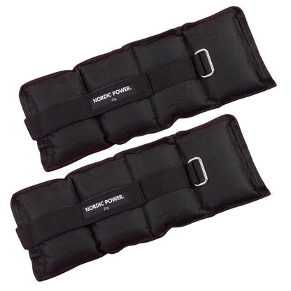 Fotledsvikter 2 kg. Set, svarta Oxford, 2 st - NORDIC POWER 