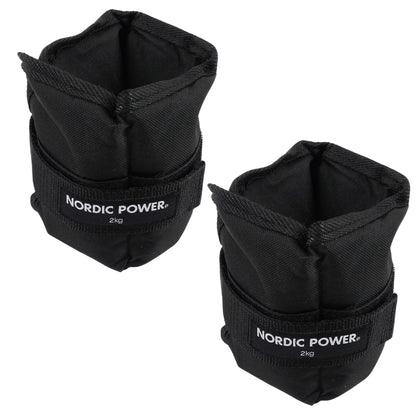 Fotledsvikter 2 kg. Set, svarta Oxford, 2 st - NORDIC POWER 