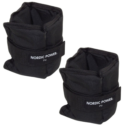 Fotledsvikter 2 kg. Set, svarta Oxford, 2 st - NORDIC POWER 