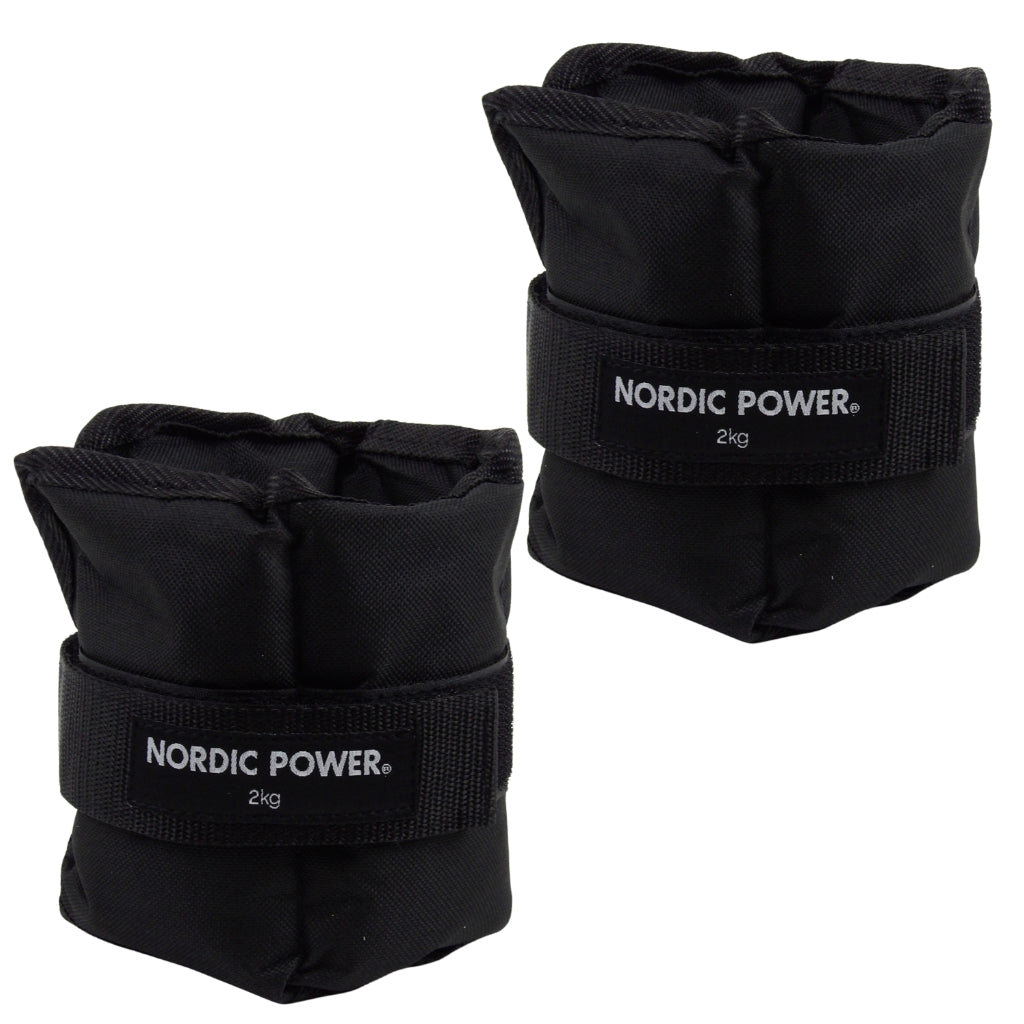 Fotledsvikter 2 kg. Set, svarta Oxford, 2 st - NORDIC POWER 