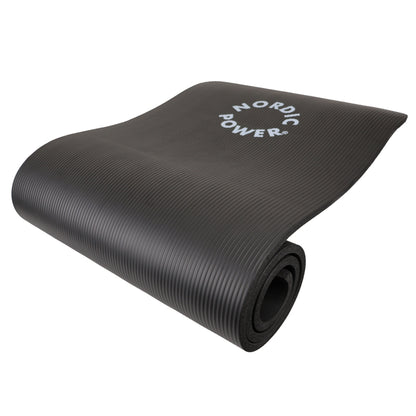 Träningsmatta Svart 1,5 cm Tjock - NORDIC POWER - ERBJUDANDE