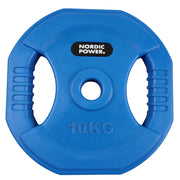 Bodypump Viktskiva 10 kg. Blå, PRO - NORDIC POWER - 1 styck - Ø30 mm.