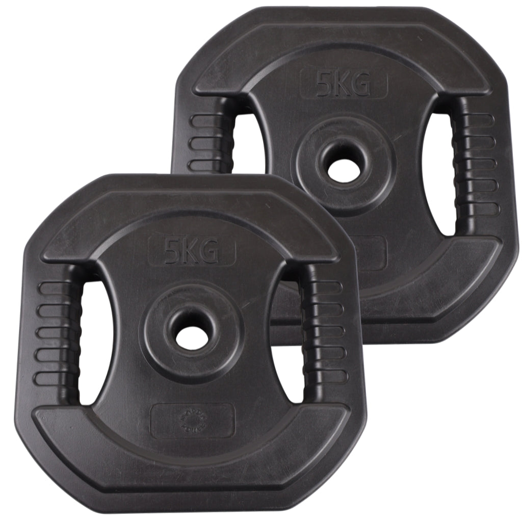 2 st. Bodypump viktskivor 5 kg. SVART - NORDIC POWER - Ø25 mm