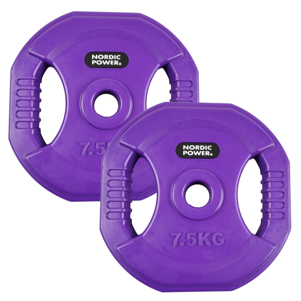 2 st. Bodypump viktskivor 7,5 kg. Lila PRO, Ø30 mm - NORDIC POWER