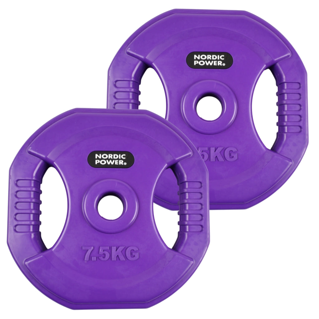 2 st. Bodypump viktskivor 7,5 kg. Lila PRO, Ø30 mm - NORDIC POWER