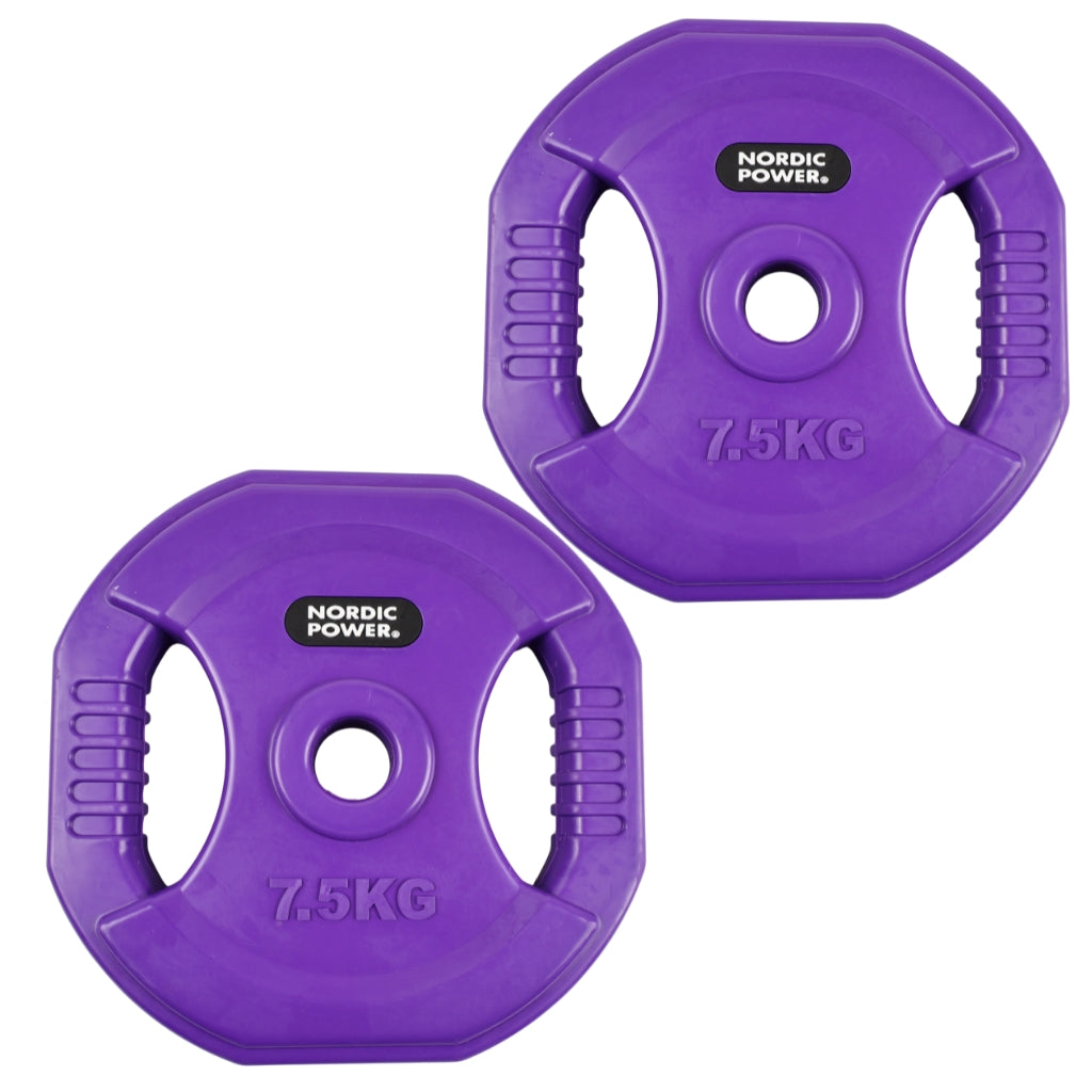 2 st. Bodypump viktskivor 7,5 kg. Lila PRO, Ø30 mm - NORDIC POWER