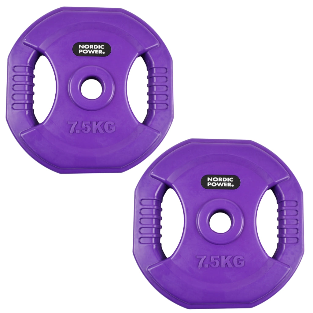 2 st. Bodypump viktskivor 7,5 kg. Lila PRO, Ø30 mm - NORDIC POWER