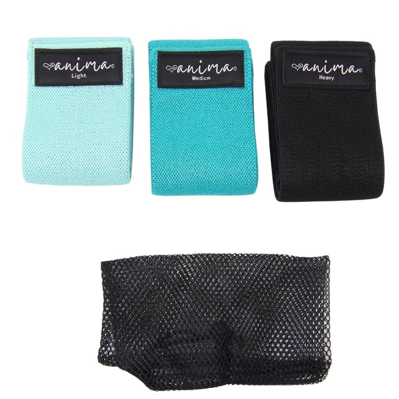 3-PACK BOOTY BAND. SVART, BLÅ, TURKOS - ANIMA