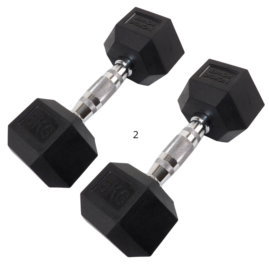2 x 8 kg sexkantshantlar - NORDIC POWER