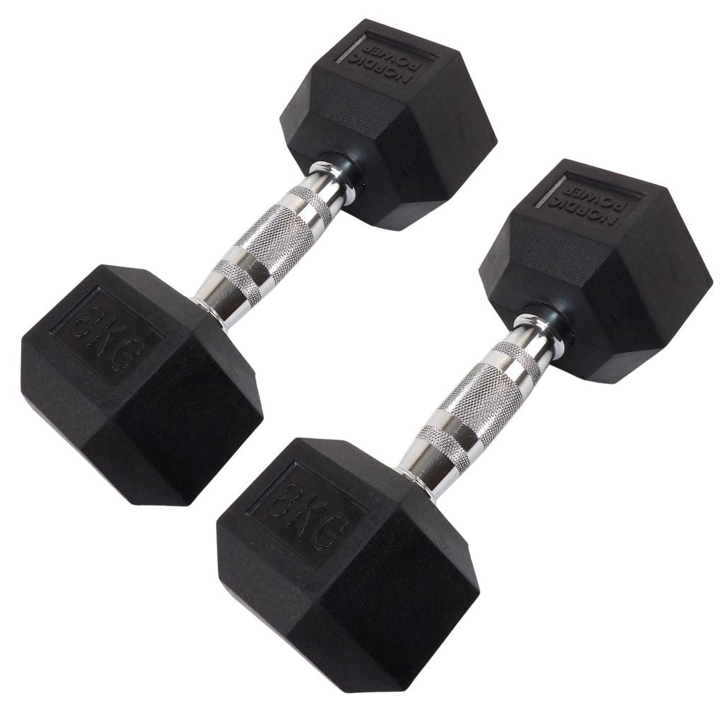 2 x 8 kg sexkantshantlar - NORDIC POWER