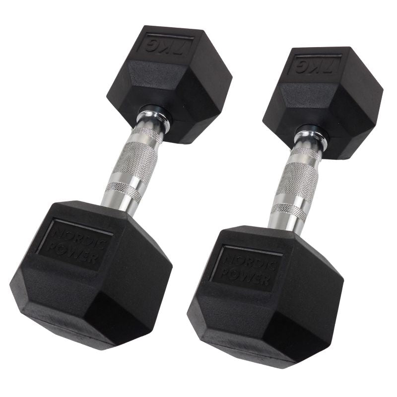 2 x 7 kg sexkantshantlar - NORDIC POWER