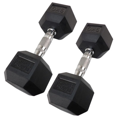 Hexagonhantel 9 kg - NORDIC POWER