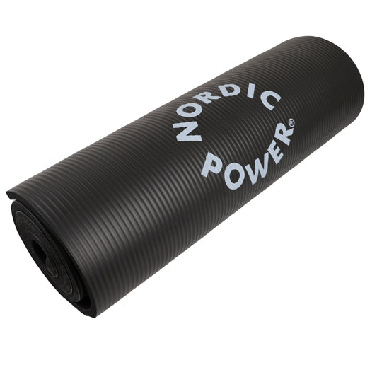 Träningsmatta Svart 1,5 cm Tjock - NORDIC POWER - ERBJUDANDE