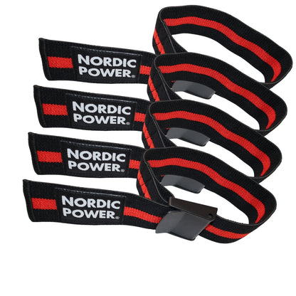 Ocklusionsband i set, armar och ben, svart/röd - NORDIC POWER