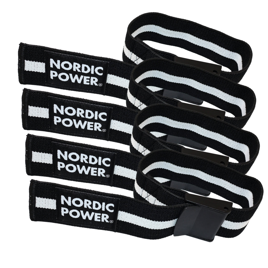 Ocklusionsband i set, armar och ben, svart/vit - NORDIC POWER