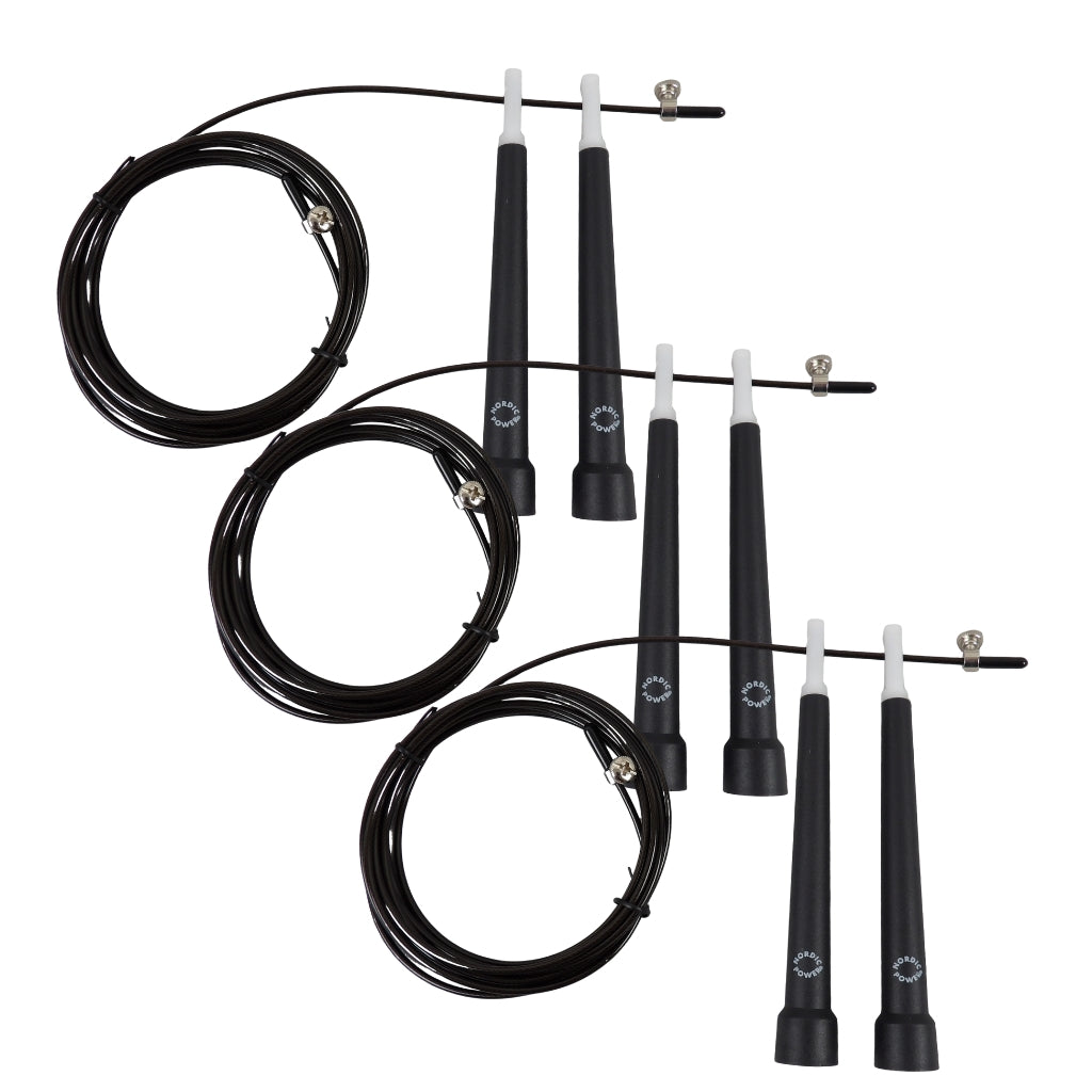 3 st. Speedrope PRO, svart med vajer - NORDIC POWER - Erbjudande