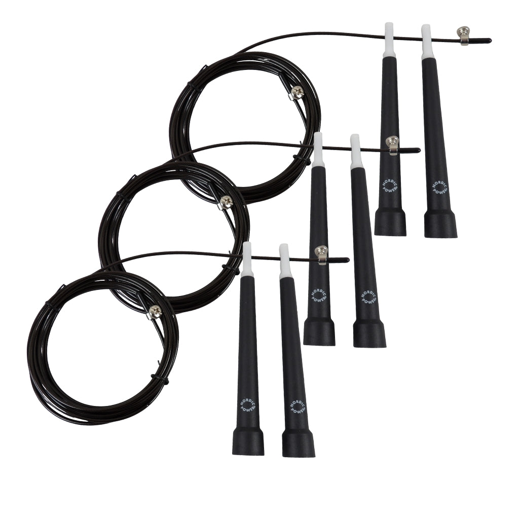 3 st. Speedrope PRO, svart med vajer - NORDIC POWER - Erbjudande