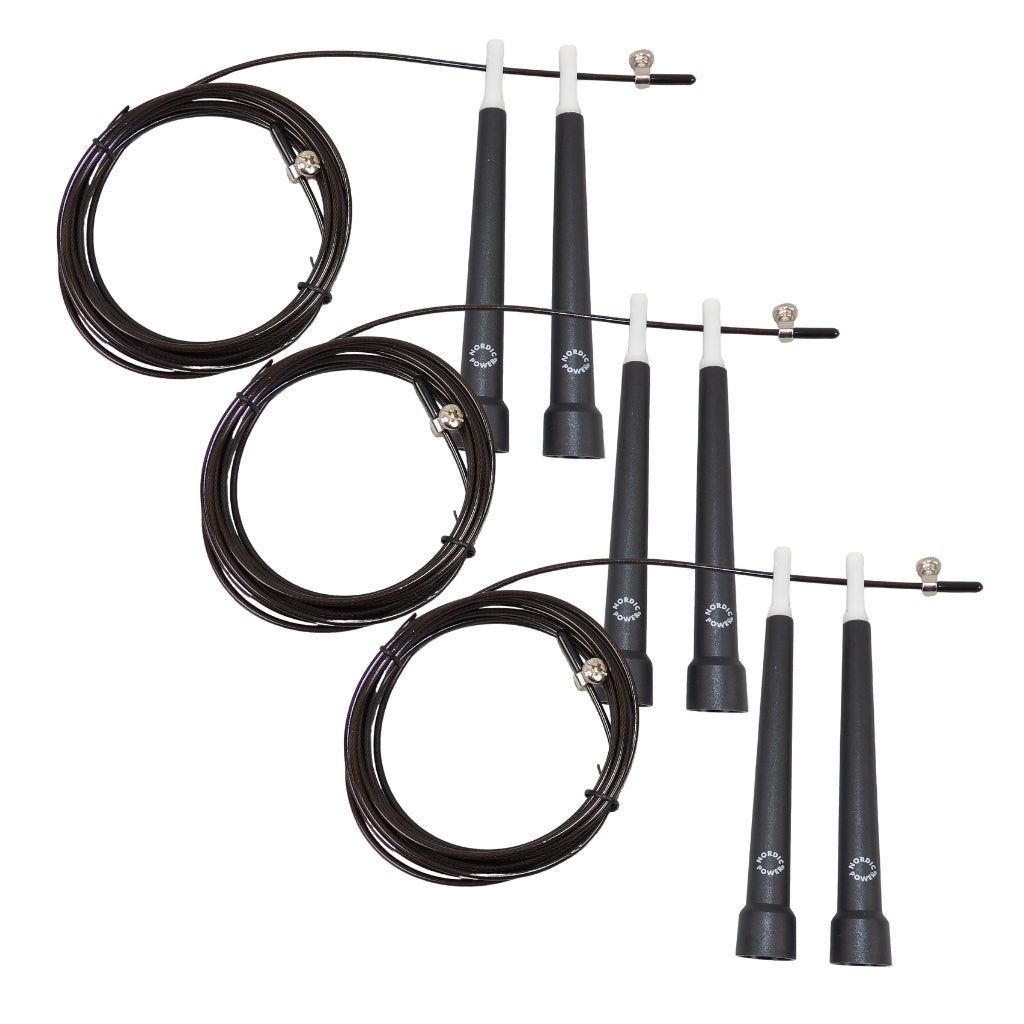 3 st. Speedrope PRO, svart med vajer - NORDIC POWER - Erbjudande