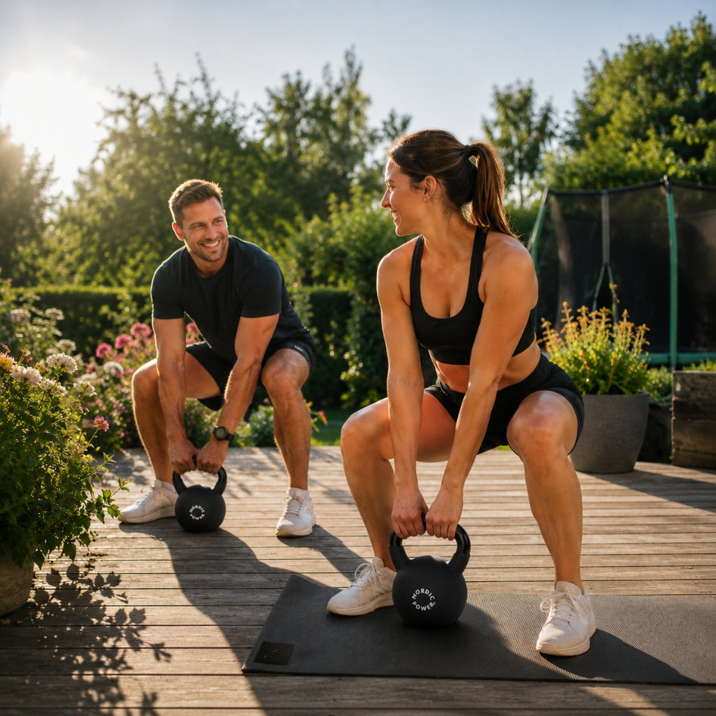 Kettlebell 8 kg. Gjutjärn och neopren - NORDIC POWER